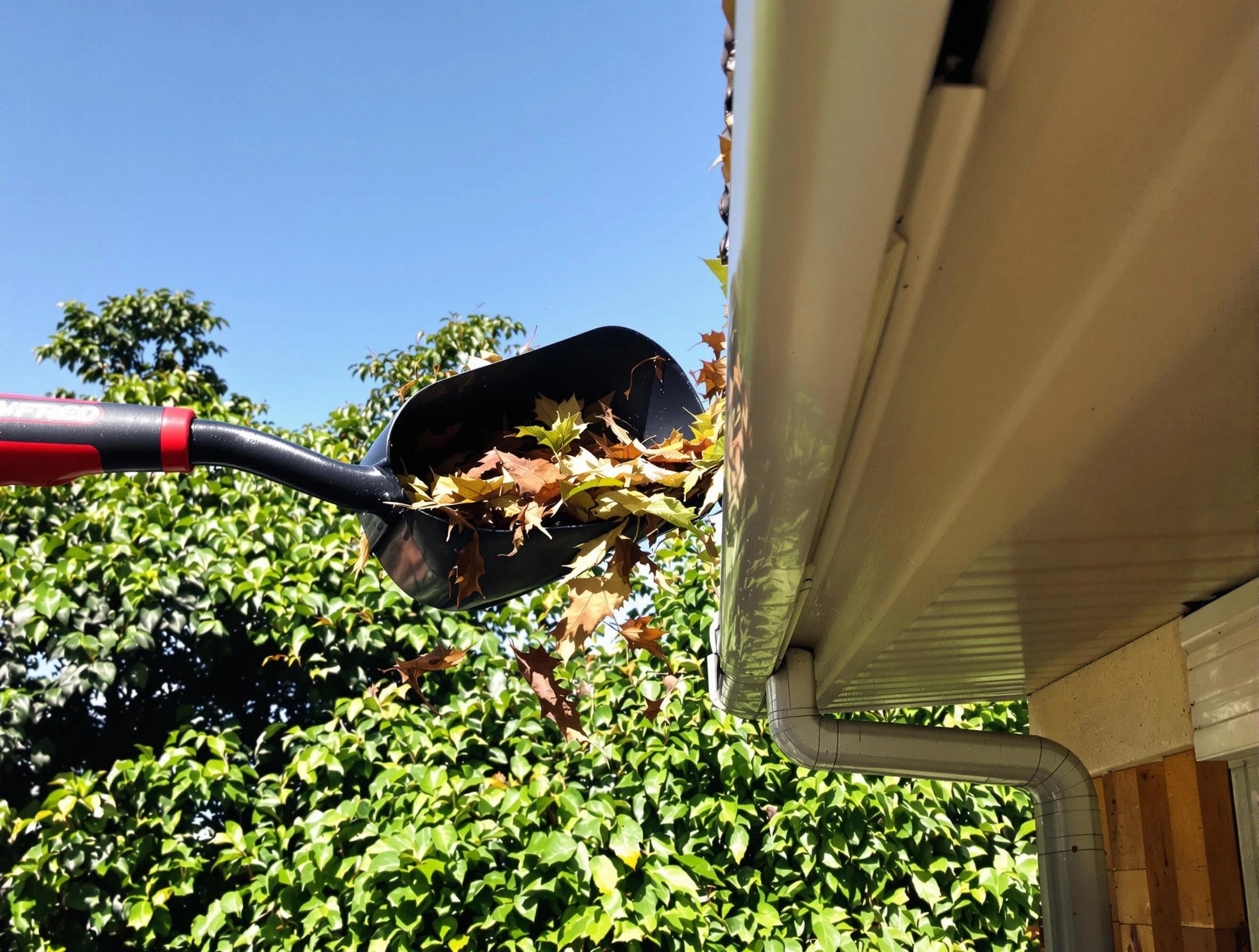 Medina Roofing Company performing gutter cleaning at a home in Medina, OH