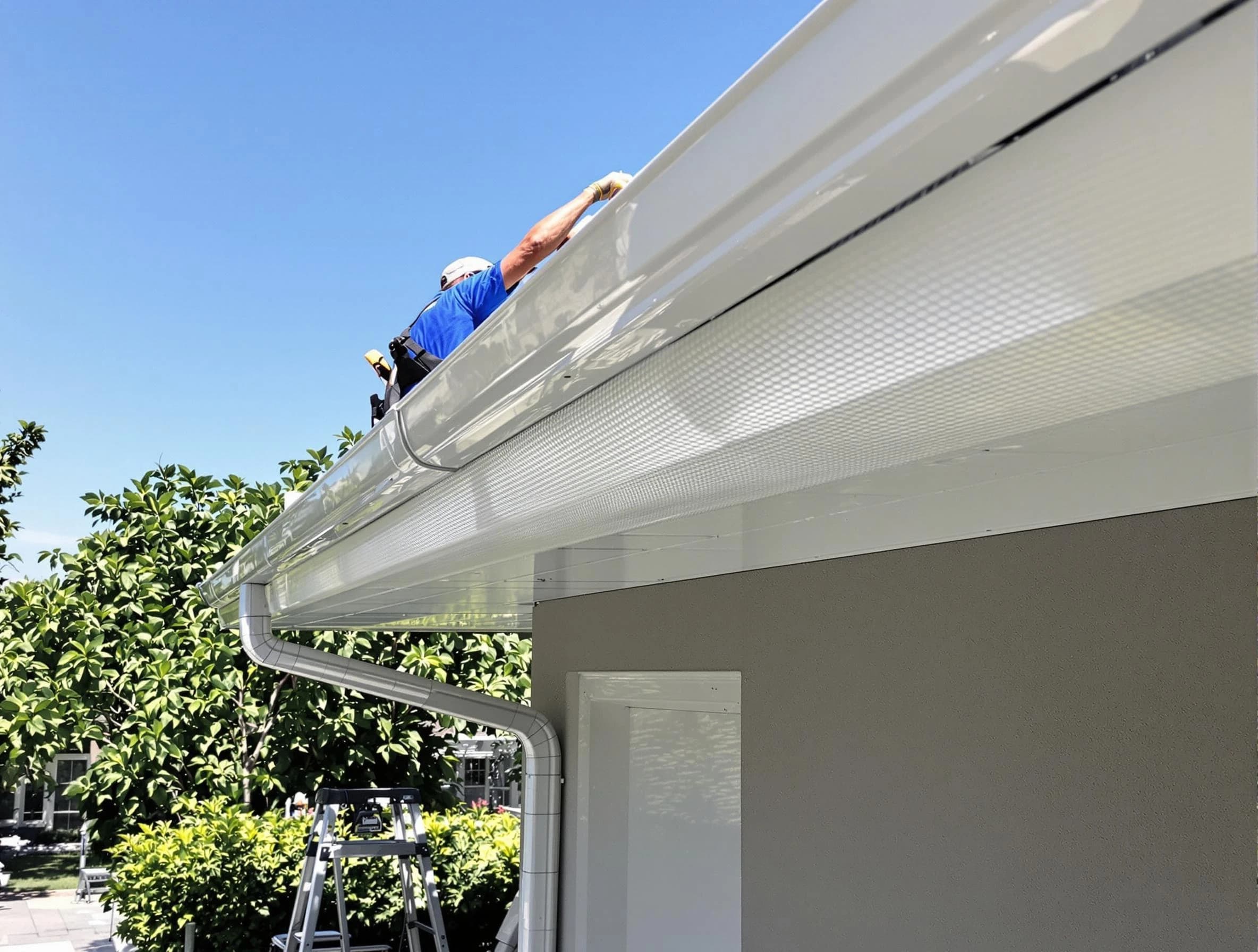 Debris-free gutter guard system by Medina Roofing Company in Medina, OH