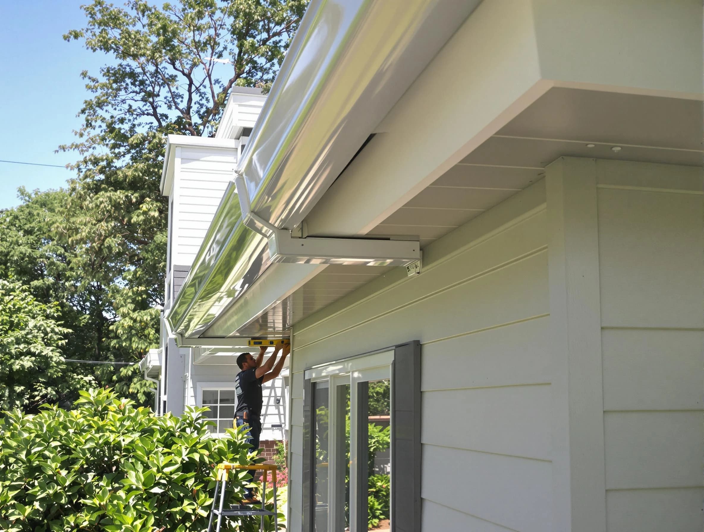 Properly aligned gutter system installed by Medina Roofing Company in Medina, OH