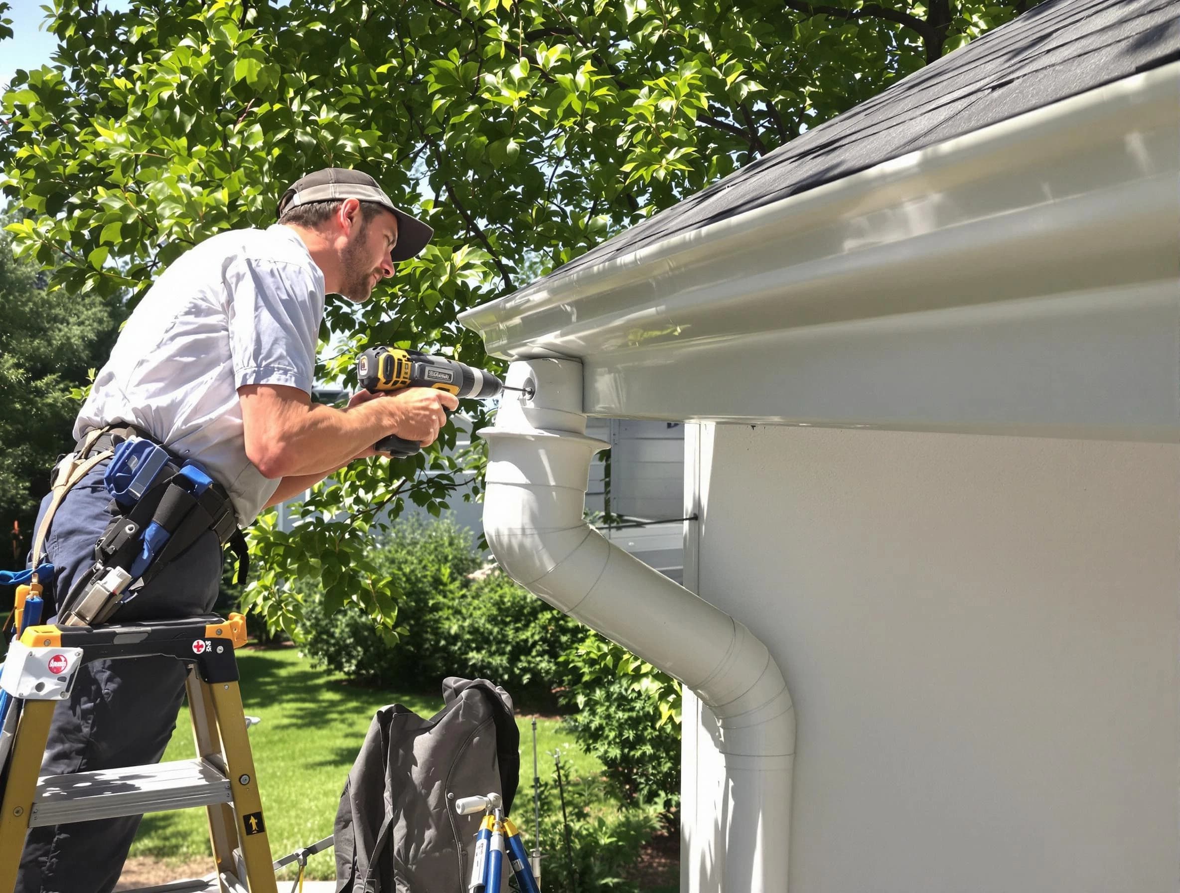 Properly installed rain gutters by Medina Roofing Company in Medina, OH