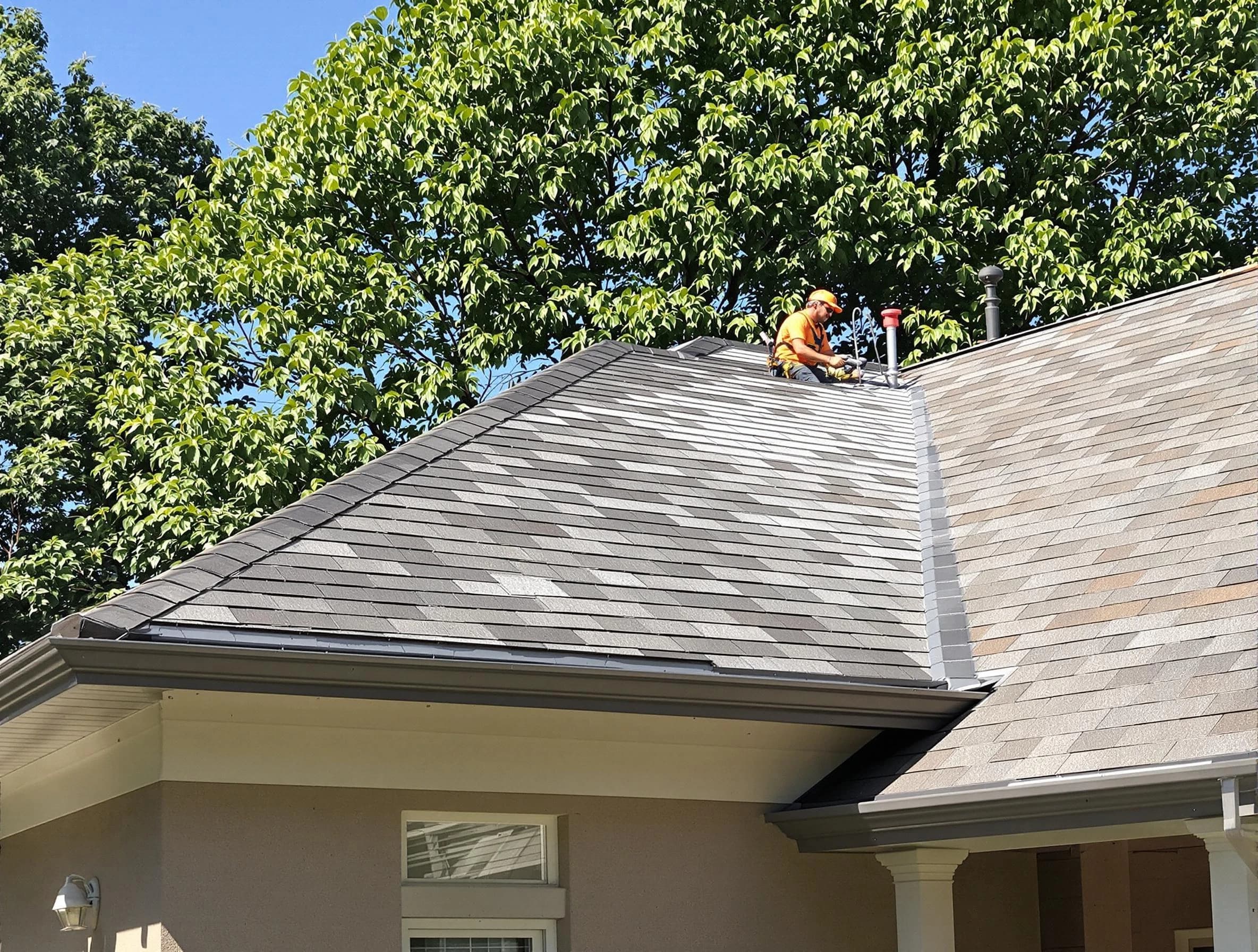 Newly completed shingle roofing by Medina Roofing Company in Medina, OH